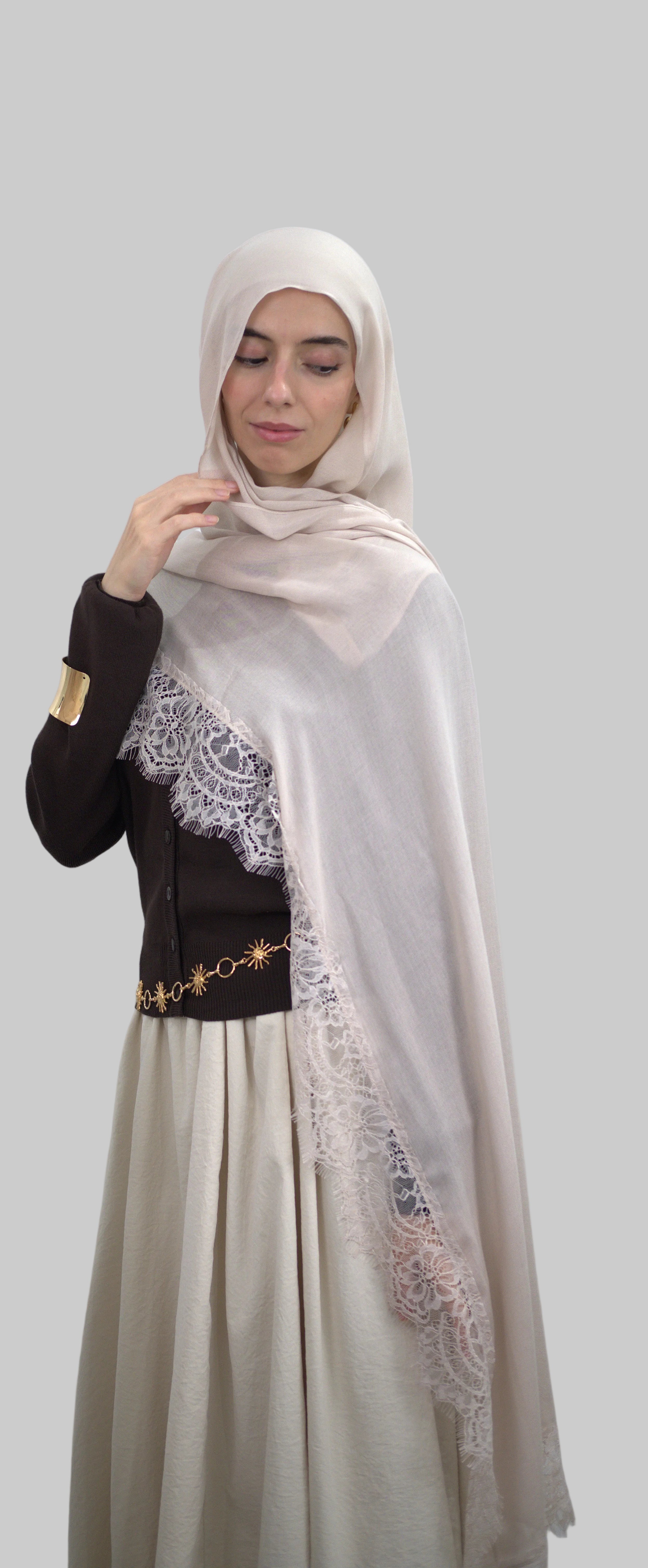 Cream Lace Modal