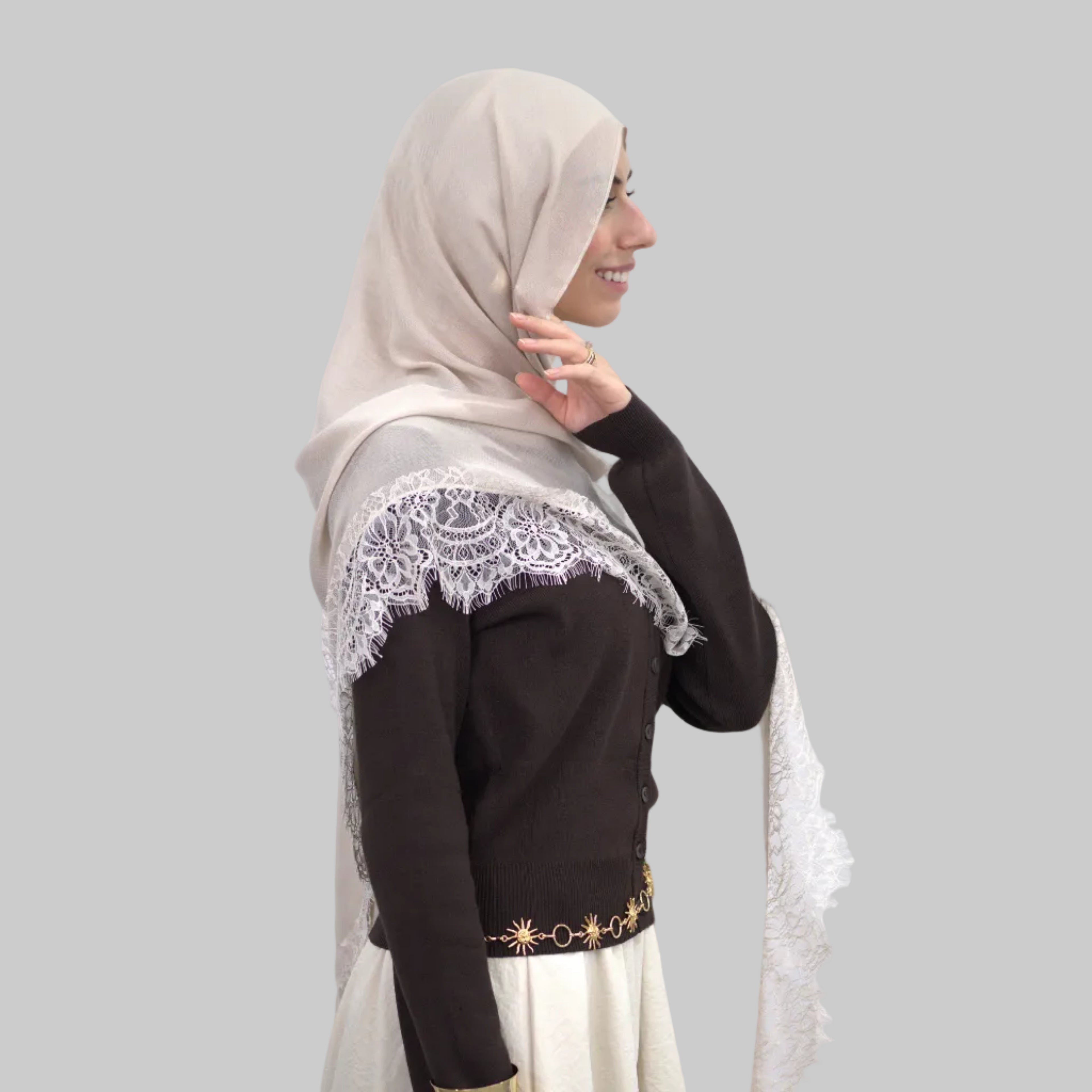 Cream Lace Modal