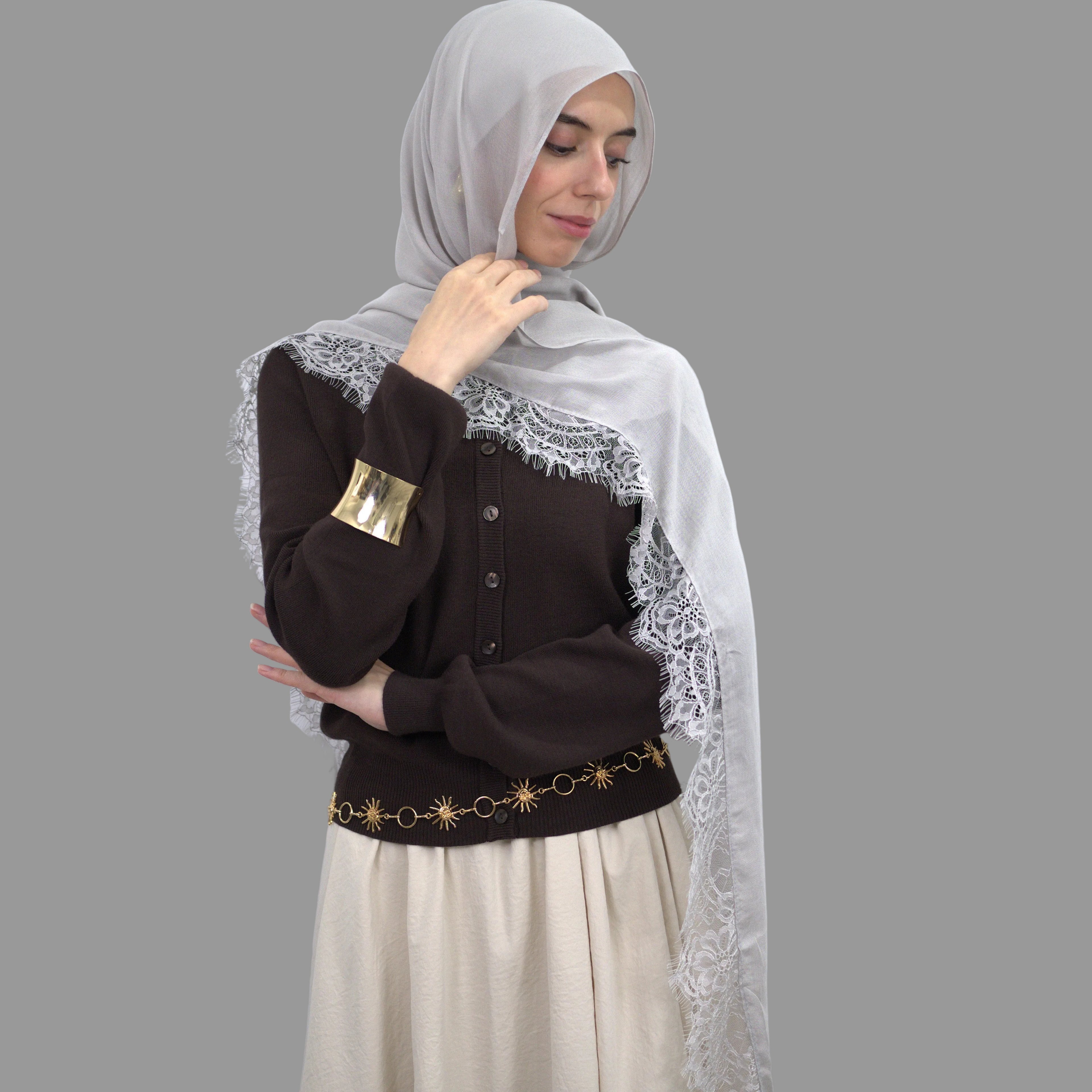 Grey Lace Modal